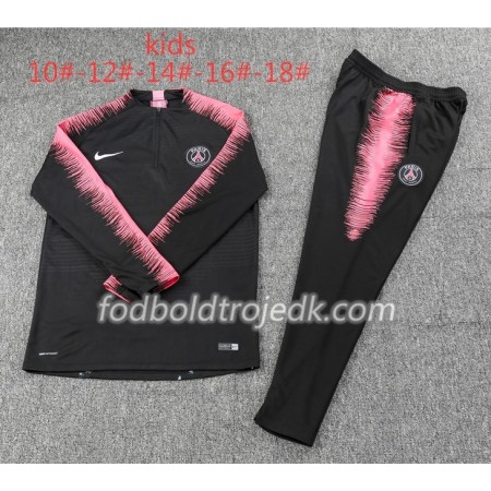 PSG Børn Sweatshirt Dragt Sort Lyserød 2018/19